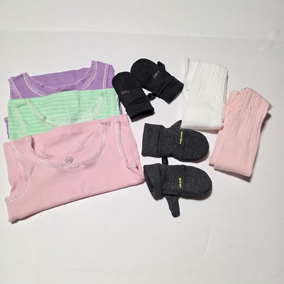 Head Other - 2T-3T Toddler Girls' Vests, Mittens And Tights Bundle